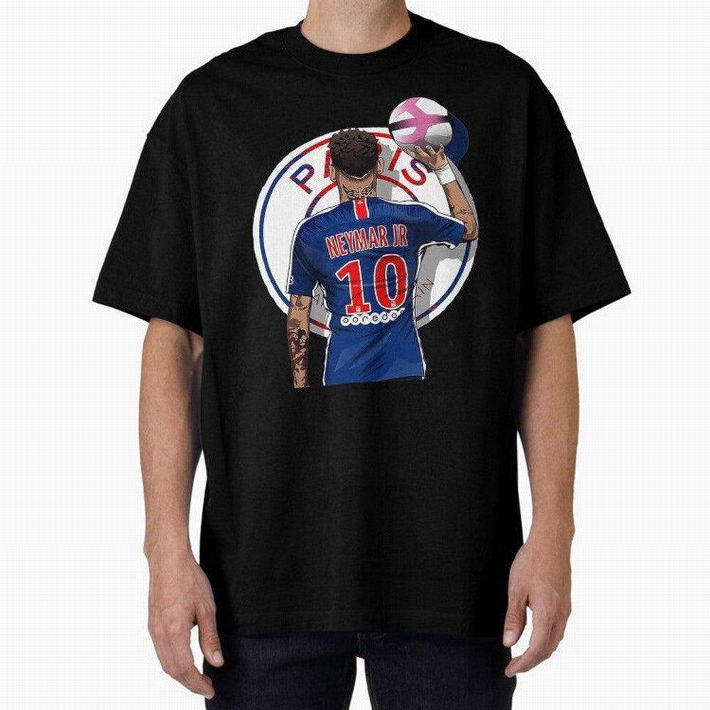 Art Neymar Illustration Classic T-Shirt Carry the Dream of FIFA World Cup 2026 USA Canada Mexico for Fans of Haaland and Germany, Bringing Vintage Soccer Flavor, Modern Football Stars, National Flags and Final Night Emotion; Perfect for Supporters