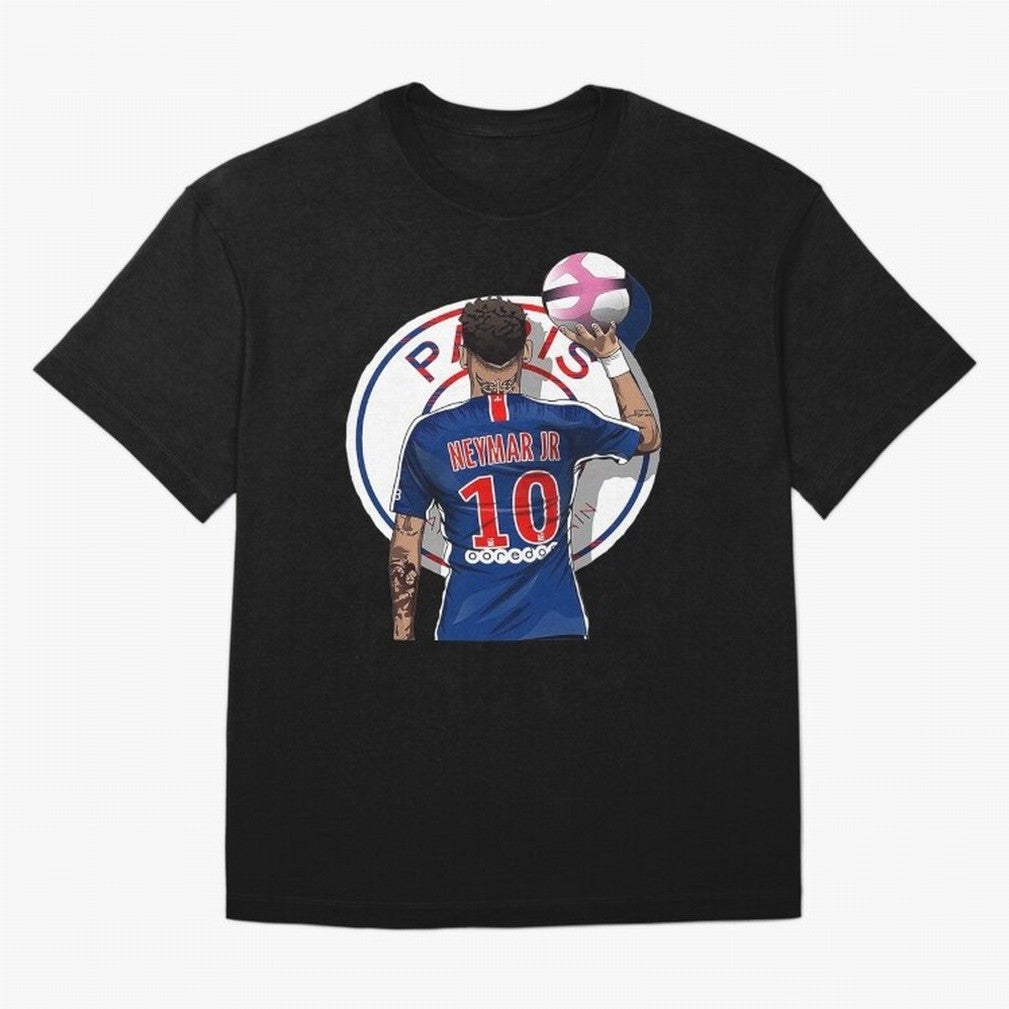 Art Neymar Illustration Classic T-Shirt Carry the Dream of FIFA World Cup 2026 USA Canada Mexico for Fans of Haaland and Germany, Bringing Vintage Soccer Flavor, Modern Football Stars, National Flags and Final Night Emotion; Perfect for Supporters