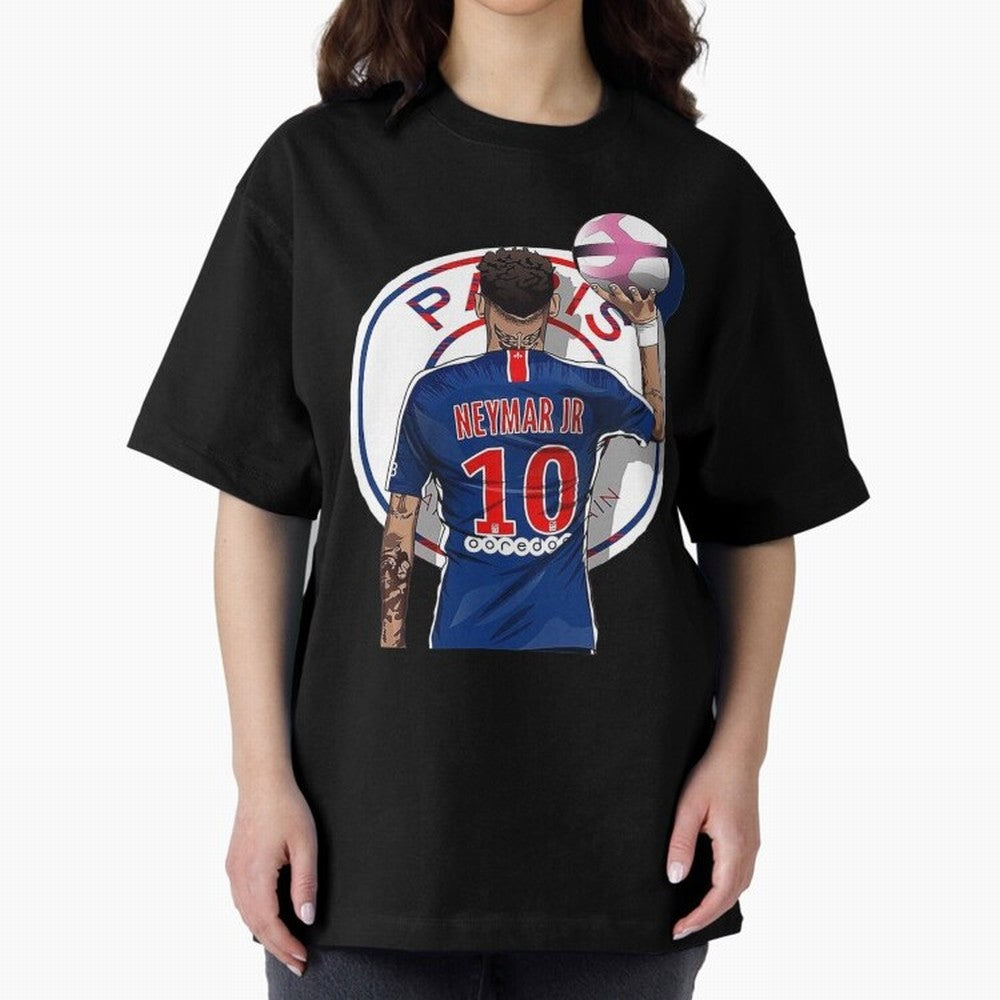 Art Neymar Illustration Classic T-Shirt Carry the Dream of FIFA World Cup 2026 USA Canada Mexico for Fans of Haaland and Germany, Bringing Vintage Soccer Flavor, Modern Football Stars, National Flags and Final Night Emotion; Perfect for Supporters