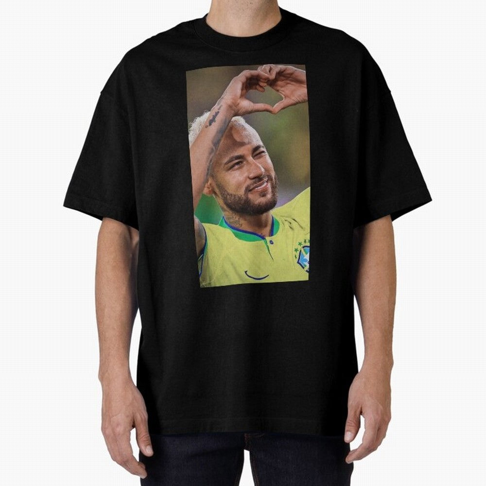Neymar Jr Oversized T-Shirt Create Global Football Passion for FIFA World Cup 2026 Group Stage, Capturing Haaland and Mbappe, France, Goal Celebration Energy, Supporter Heritage, Football Icons and Worldwide Tournament Joy; Ideal for Football Dads,