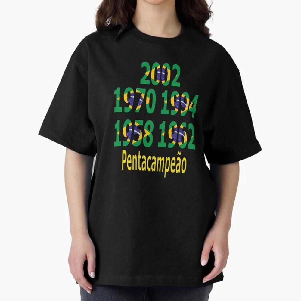 Brazil Five Stars - Champion Heritage Essential T-Shirt Support the Legends of FIFA World Cup 2026 USA Canada Mexico Highlighting Haaland and Mbappe, England and Germany Energy, Football History, Final Match Energy, Crowd Noise and Once in a
