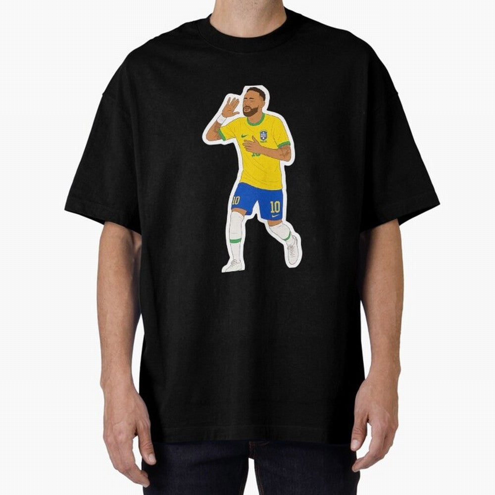 Neymar Jr Oversized T-Shirt Spotlight Global Football Passion for FIFA World Cup 2026 USA Canada Mexico, Connected to CR7 and Messi, Portugal, Supporter Pride, Iconic Celebrations, Legendary Names and Global Match Day Energy; Ideal for Fans Who