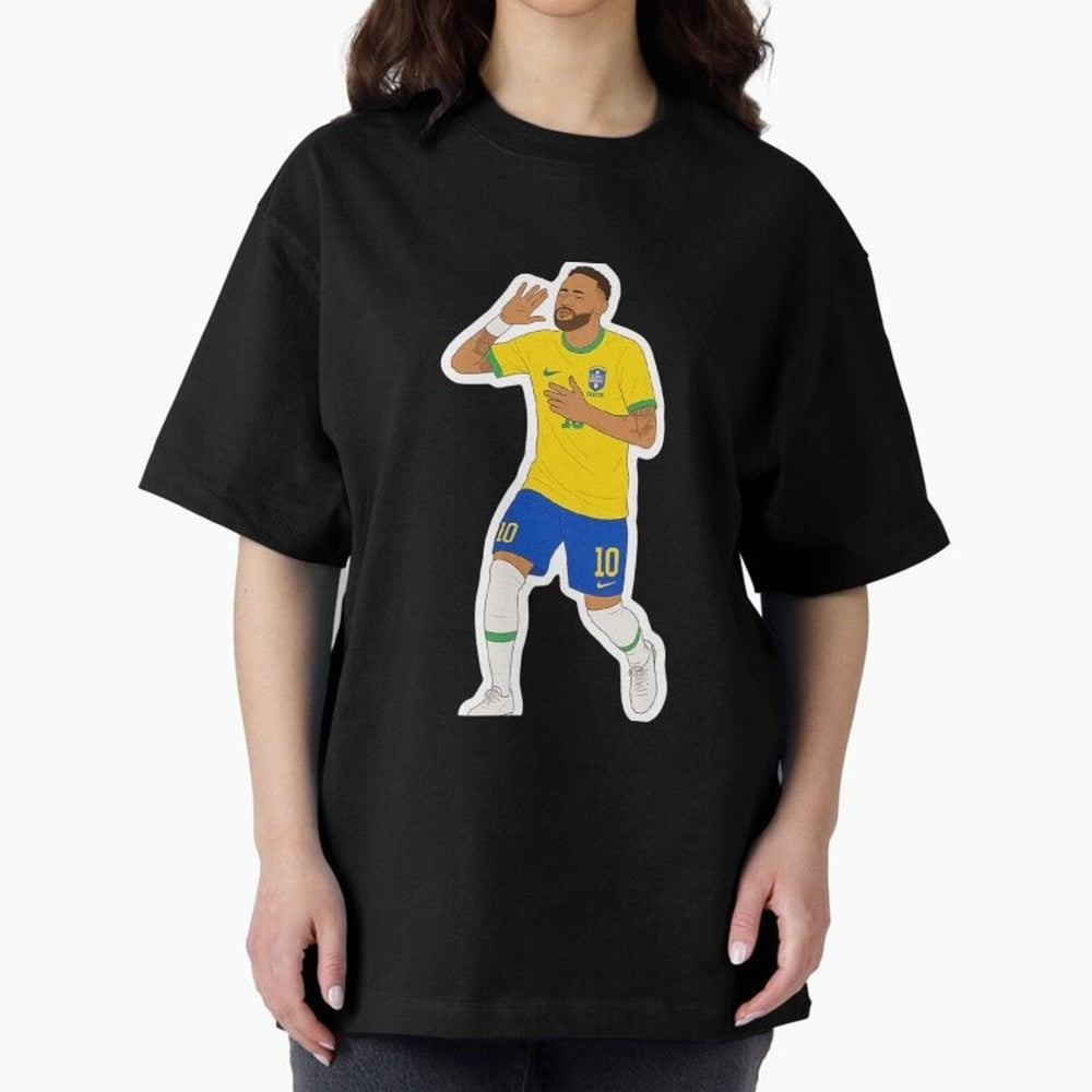 Neymar Jr Oversized T-Shirt Spotlight Global Football Passion for FIFA World Cup 2026 USA Canada Mexico, Connected to CR7 and Messi, Portugal, Supporter Pride, Iconic Celebrations, Legendary Names and Global Match Day Energy; Ideal for Fans Who