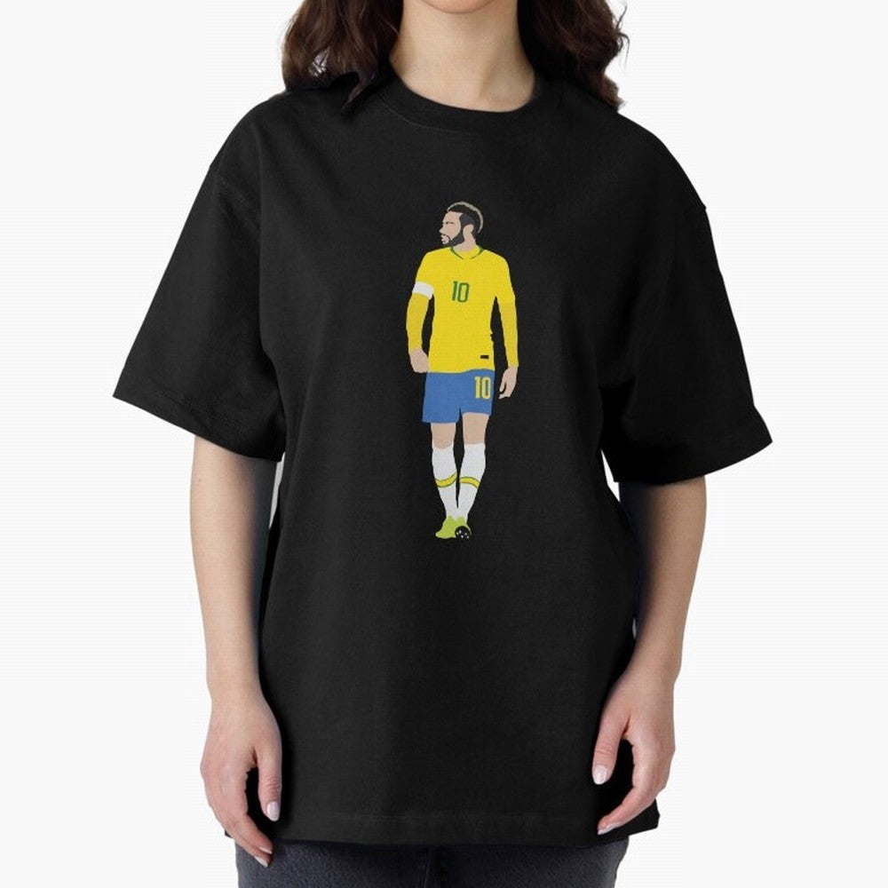neymar brazil Oversized T-Shirt Join the FIFA World Cup 2026 Journey through Messi, Neymar and Mbappe Highlights, Brazil Pride, Classic Soccer Heritage, Championship Pressure, Fan Loyalty and International Pride; Perfect for People Who Love