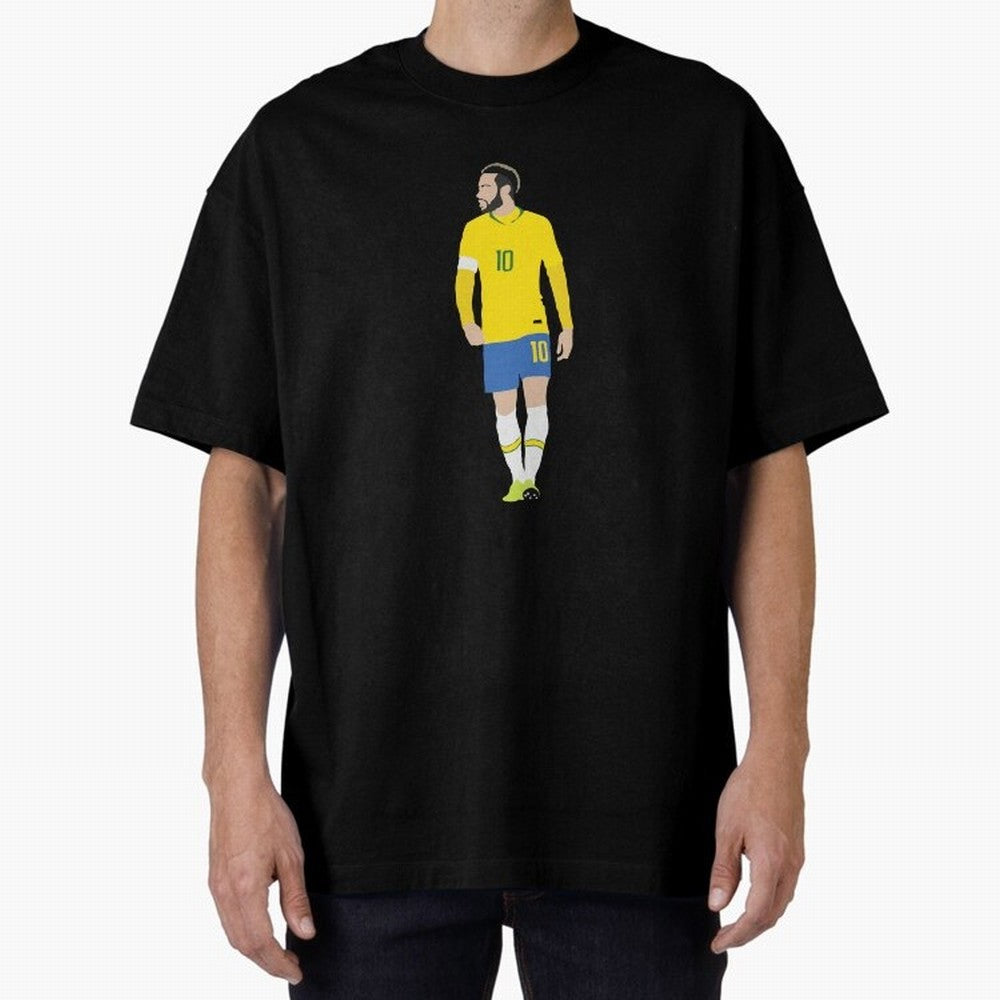 neymar brazil Oversized T-Shirt Join the FIFA World Cup 2026 Journey through Messi, Neymar and Mbappe Highlights, Brazil Pride, Classic Soccer Heritage, Championship Pressure, Fan Loyalty and International Pride; Perfect for People Who Love