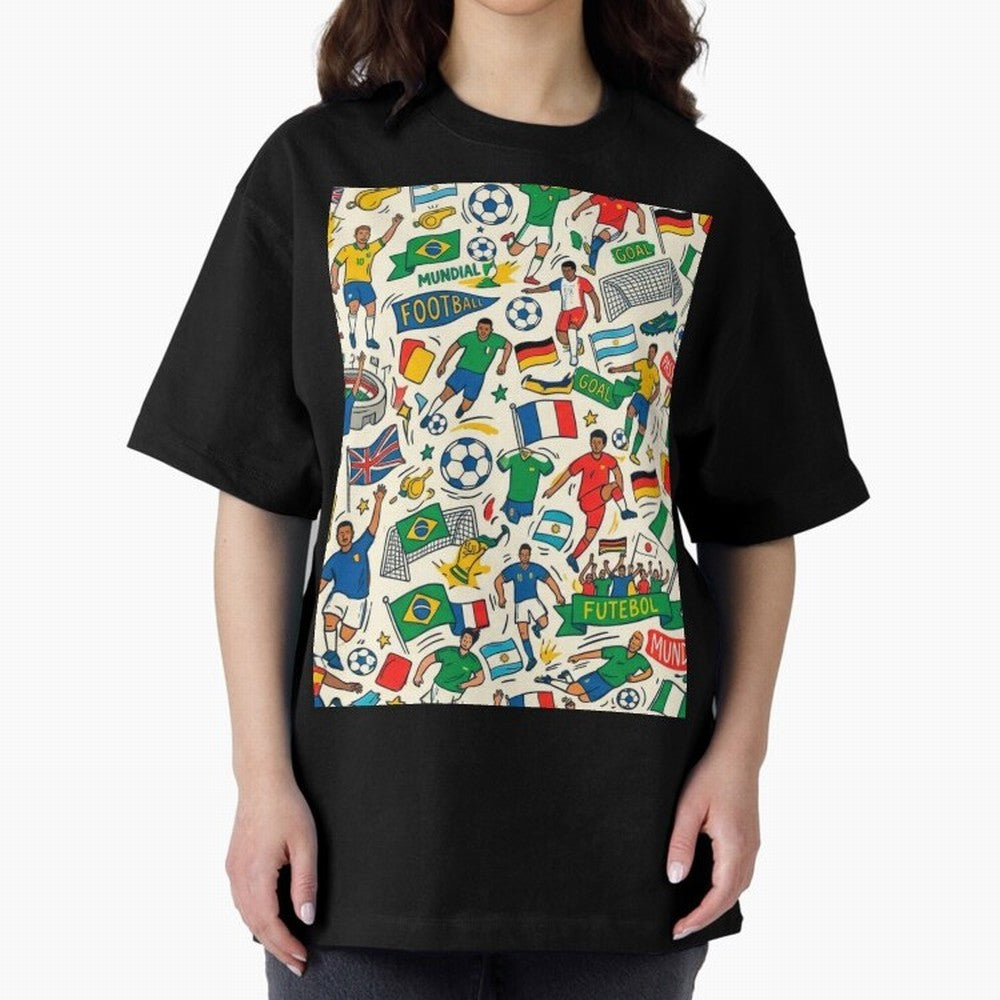 World Cup 2026: Global Football Fever Oversized T-Shirt Relive FIFA World Cup 2026 for Fans of Cristiano Ronaldo, Haaland and CR7 and Argentina, Bringing Game Day Rituals, Football Legends, Country Pride and the Road to the Final; Perfect for