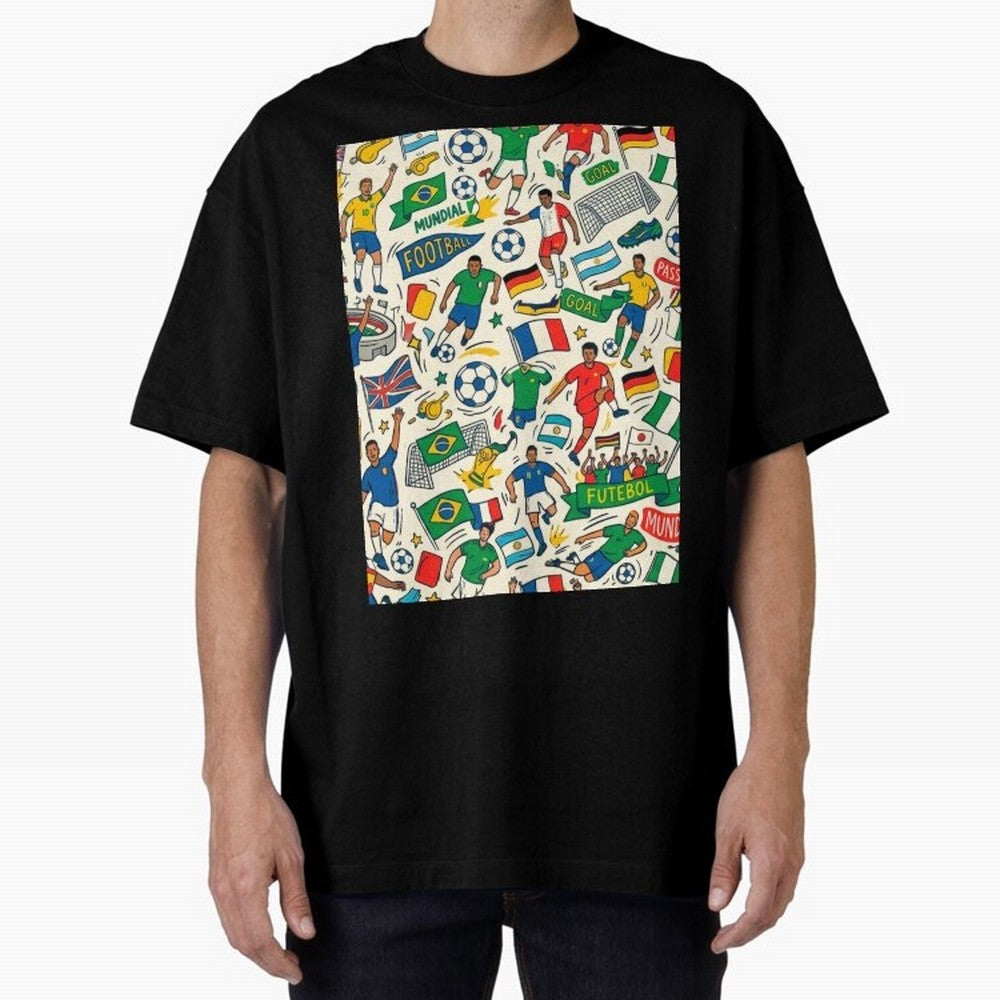 World Cup 2026: Global Football Fever Oversized T-Shirt Relive FIFA World Cup 2026 for Fans of Cristiano Ronaldo, Haaland and CR7 and Argentina, Bringing Game Day Rituals, Football Legends, Country Pride and the Road to the Final; Perfect for