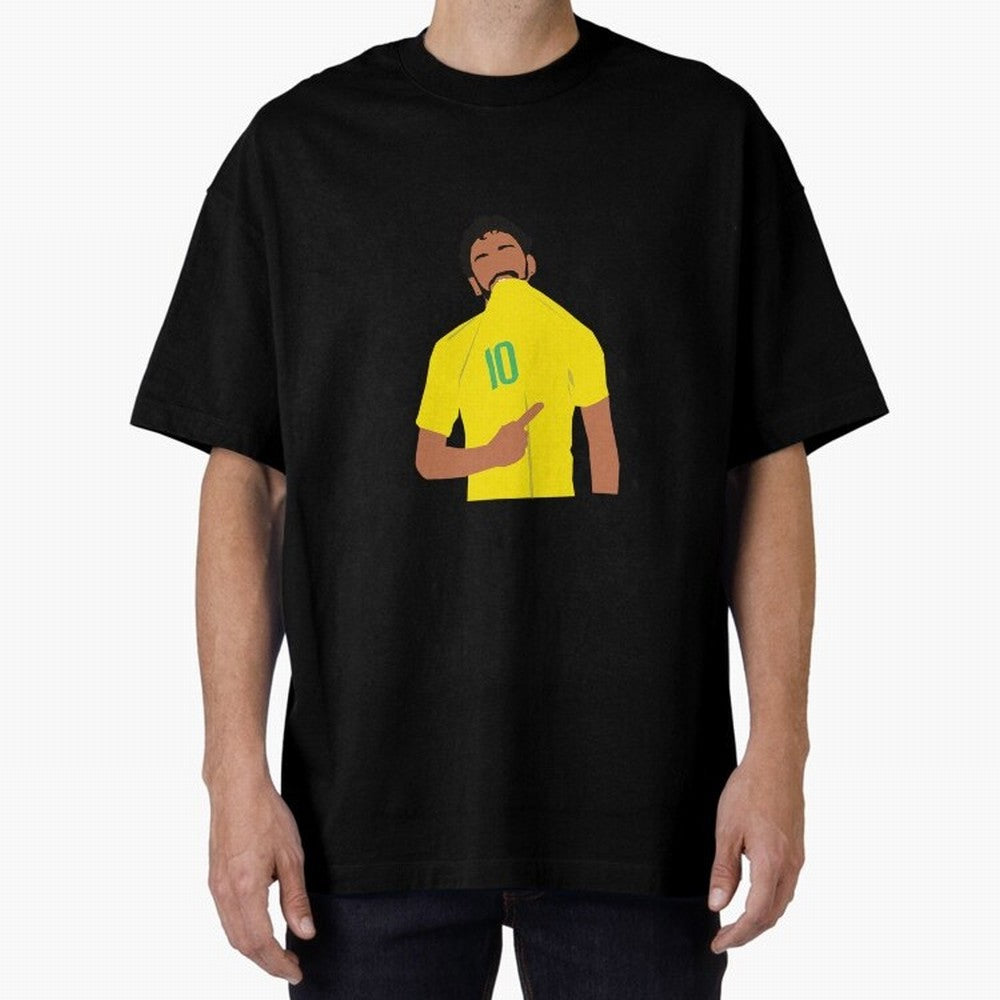 Neymar Jr Oversized T-Shirt Celebrate the Stars of Match Day Hype around FIFA World Cup 2026 USA Canada Mexico, Neymar, Haaland and Cristiano Ronaldo, Brazil, Portugal and Argentina, Championship Spirit, Famous Goals, Roaring Crowds and