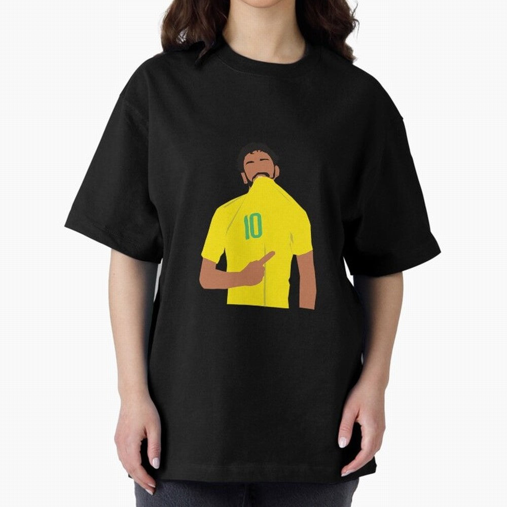 Neymar Jr Oversized T-Shirt Celebrate the Stars of Match Day Hype around FIFA World Cup 2026 USA Canada Mexico, Neymar, Haaland and Cristiano Ronaldo, Brazil, Portugal and Argentina, Championship Spirit, Famous Goals, Roaring Crowds and