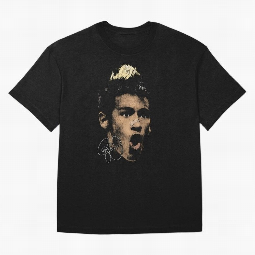 Young Neymar Illustration Oversized T-Shirt Relive Global Football Passion for FIFA World Cup 2026 Group Stage, Filled with Cristiano Ronaldo, Haaland and CR7, Spain, Worldwide Fan Energy, Dramatic Goals, Stadium Lights and Championship