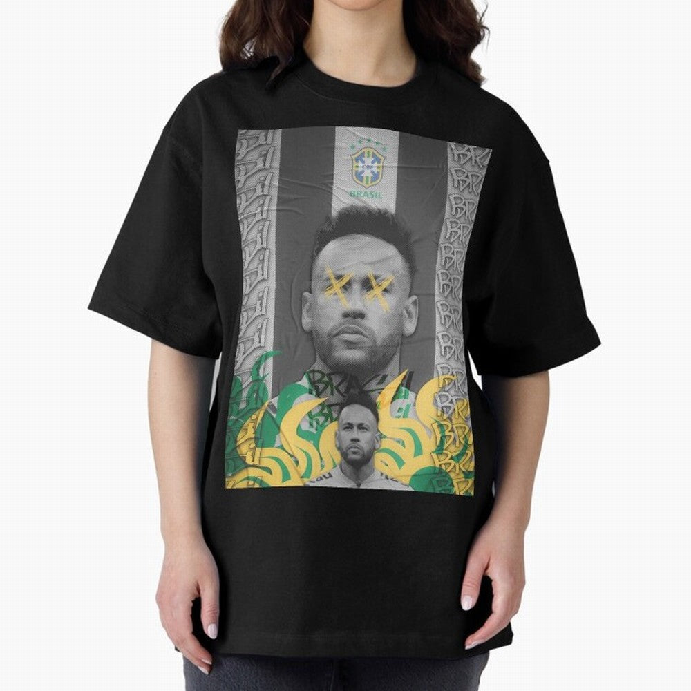 Brazil Football Star Grunge Poster Oversized T-Shirt Follow Every Goal of the FIFA World Cup 2026 Group Stage Journey through Mbappe and Neymar Highlights, Argentina, France and Brazil Pride, Football History, Final Match Energy, Crowd Noise and