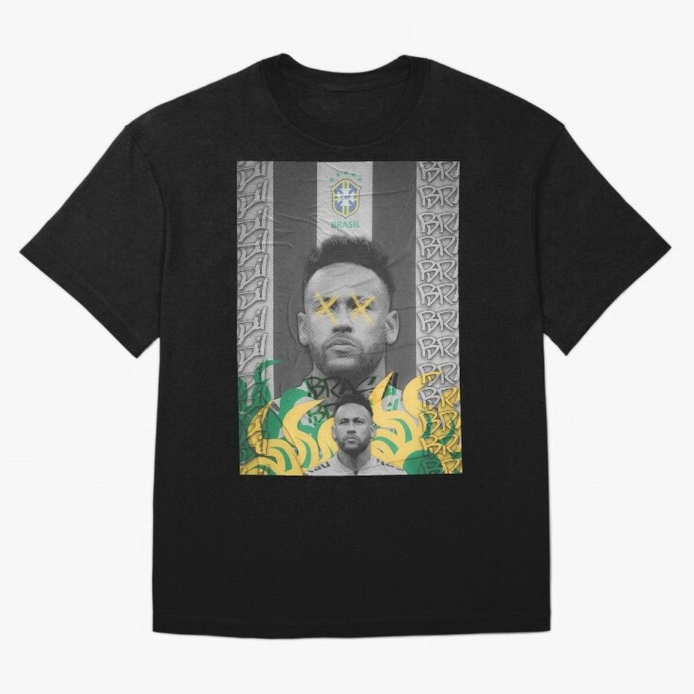 Brazil Football Star Grunge Poster Oversized T-Shirt Follow Every Goal of the FIFA World Cup 2026 Group Stage Journey through Mbappe and Neymar Highlights, Argentina, France and Brazil Pride, Football History, Final Match Energy, Crowd Noise and