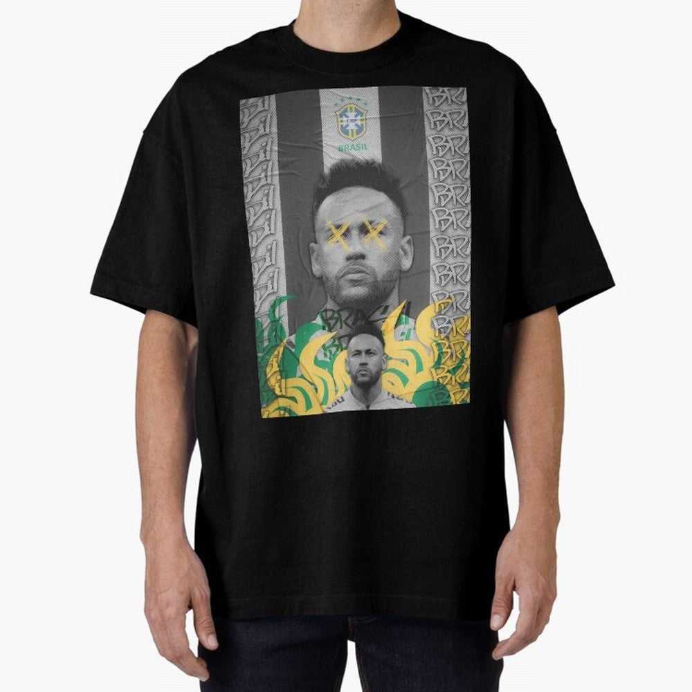 Brazil Football Star Grunge Poster Oversized T-Shirt Follow Every Goal of the FIFA World Cup 2026 Group Stage Journey through Mbappe and Neymar Highlights, Argentina, France and Brazil Pride, Football History, Final Match Energy, Crowd Noise and