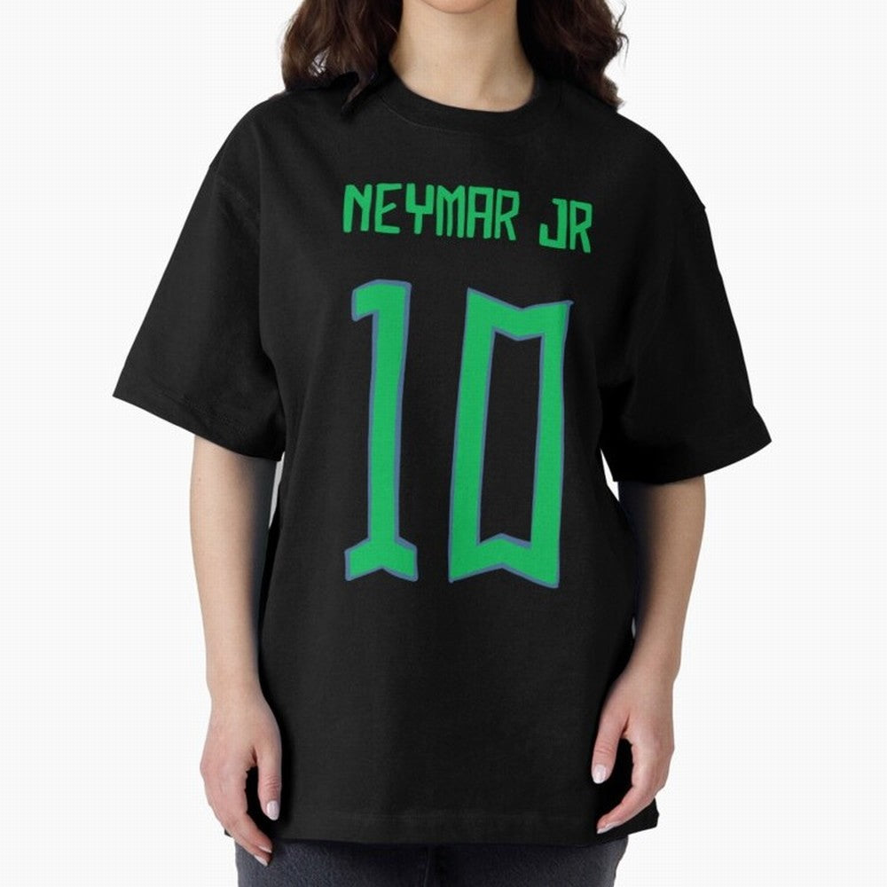 Neymar Jr #10 (Brazil) Oversized T-Shirt Join the Global Buzz around Match Day Hype around FIFA World Cup 2026 Group Stage, Mbappe, Spain, Sports Nostalgia, International Competition, Famous Players and Unforgettable Victories; Created for Match