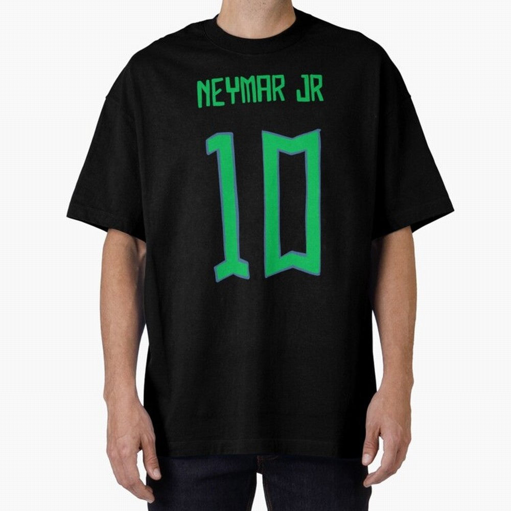 Neymar Jr #10 (Brazil) Oversized T-Shirt Join the Global Buzz around Match Day Hype around FIFA World Cup 2026 Group Stage, Mbappe, Spain, Sports Nostalgia, International Competition, Famous Players and Unforgettable Victories; Created for Match