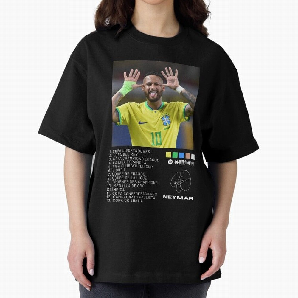 Neymar Brazil 10 Oversized T-Shirt Make Every Match About FIFA World Cup 2026 USA Canada Mexico Highlighting Mbappe and Neymar, Spain and Netherlands Energy, Tournament Hype, Historic Matchups, Family Viewing Parties and Global Sports Pride; Built