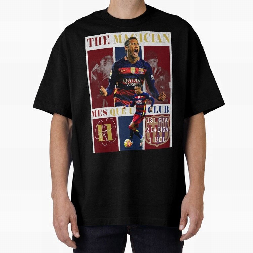 Neymar Jr Barcelona 2015 UCL Poster Classic T-Shirt Capture Global Football Passion for FIFA World Cup 2026 USA Canada Mexico, Capturing Neymar, Netherlands, Football Festival Excitement, Trophy Ambitions, Country Rivalries and Star Player Buzz;
