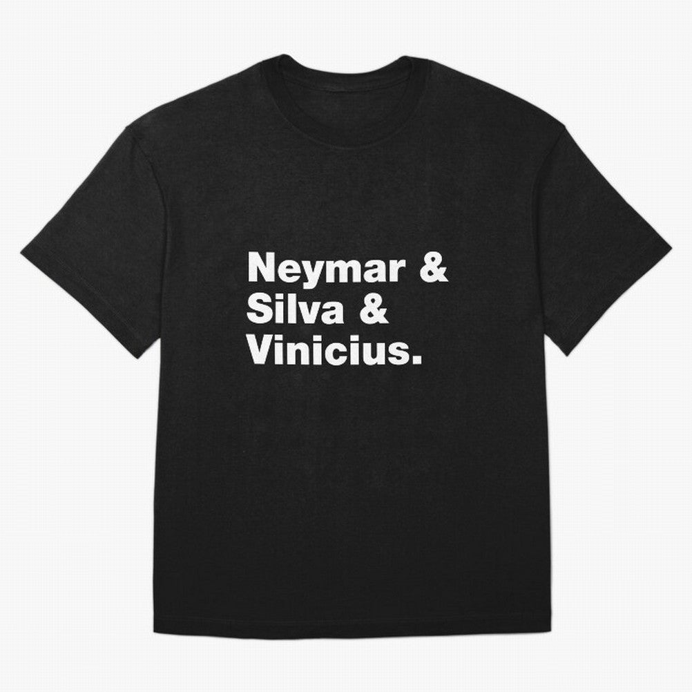 Neymar + Silva + Vinicius - Brazil Brazilian World Cup Squad Team Players Football Soccer Qatar WC 22 Oversized T-Shirt Make Every Match About Global Football Passion for FIFA World Cup 2026, Driven by Cristiano Ronaldo, Brazil, Portugal and
