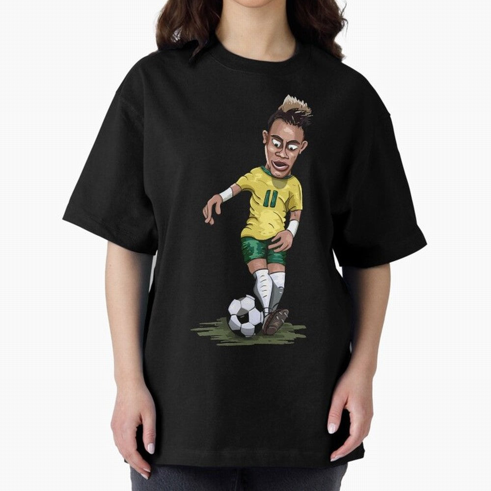 Mascot Cartoon Neymar Football Player Brazil Classic T-Shirt Celebrate the Biggest Stage of FIFA World Cup 2026 Spirit, Driven by Argentina and Brazil, Neymar, Haaland and Cristiano Ronaldo, Goal Celebration Energy, Supporter Heritage, Football