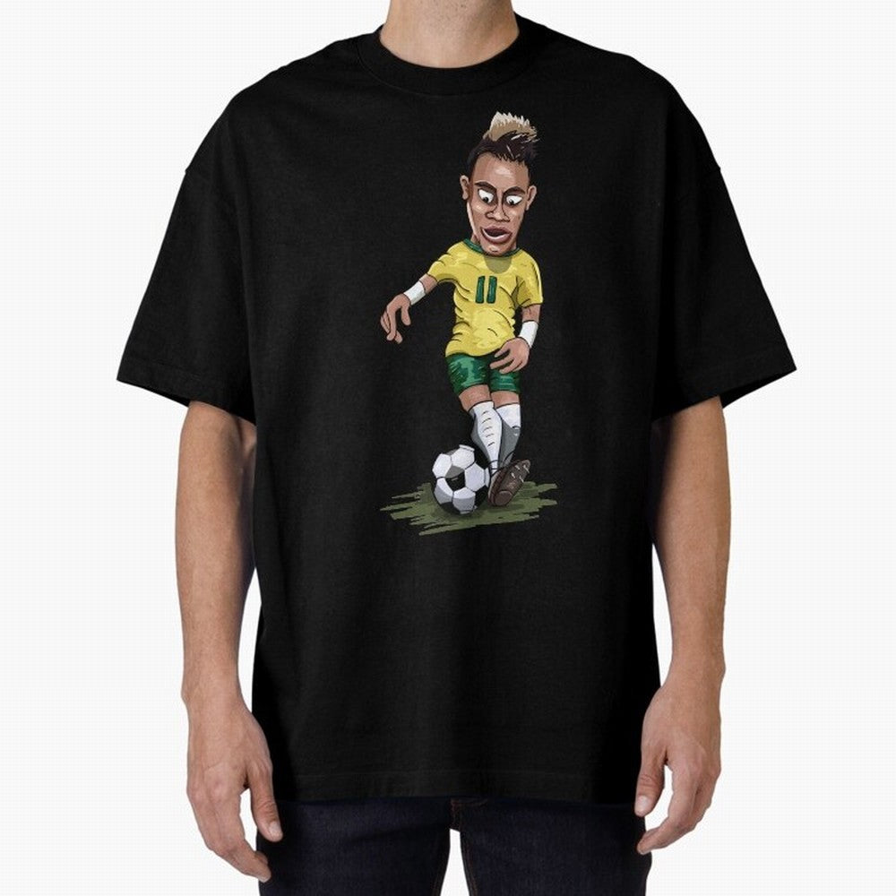 Mascot Cartoon Neymar Football Player Brazil Classic T-Shirt Celebrate the Biggest Stage of FIFA World Cup 2026 Spirit, Driven by Argentina and Brazil, Neymar, Haaland and Cristiano Ronaldo, Goal Celebration Energy, Supporter Heritage, Football