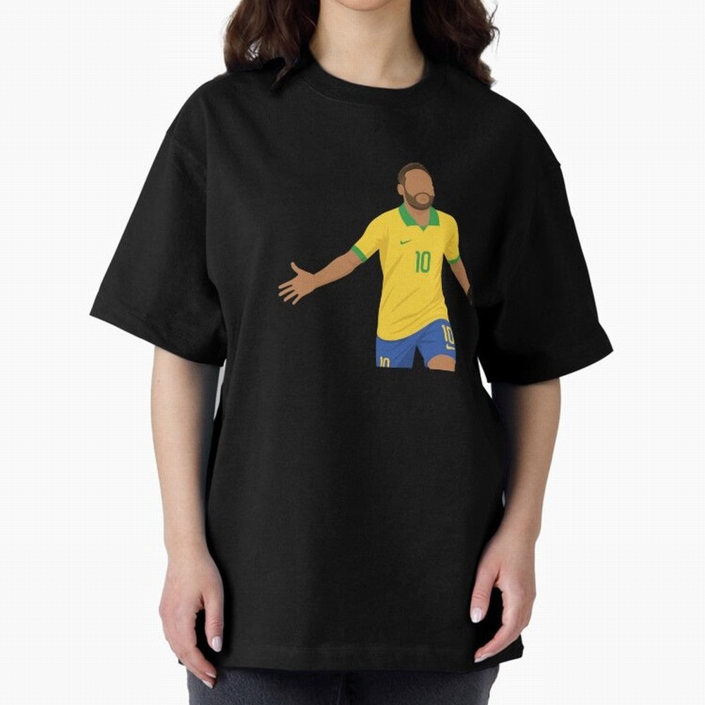 Neymar Jr in Yellow Glory Sticker Oversized T-Shirt Make Your Look Match Global Football Passion for FIFA World Cup 2026 USA Canada Mexico, Capturing Neymar, Haaland and Cristiano Ronaldo, Argentina, France and Brazil, Stadium Memories, Football