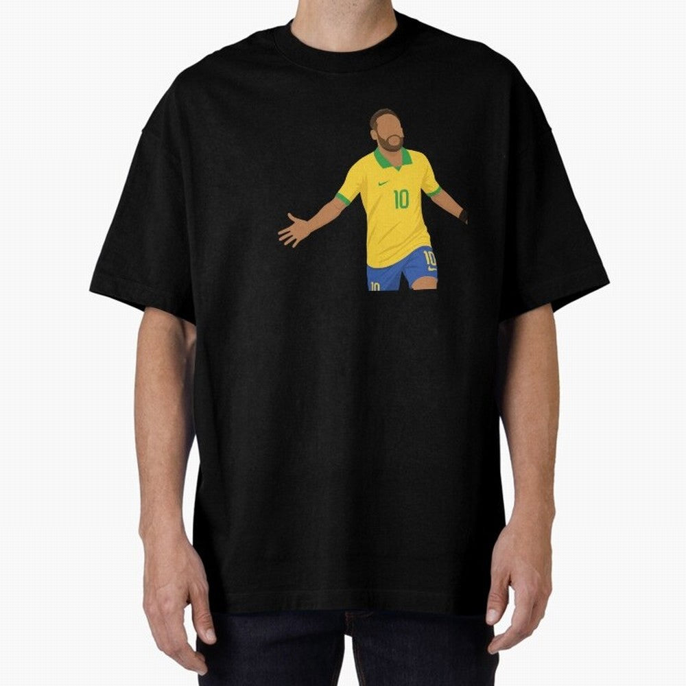 Neymar Jr in Yellow Glory Sticker Oversized T-Shirt Make Your Look Match Global Football Passion for FIFA World Cup 2026 USA Canada Mexico, Capturing Neymar, Haaland and Cristiano Ronaldo, Argentina, France and Brazil, Stadium Memories, Football