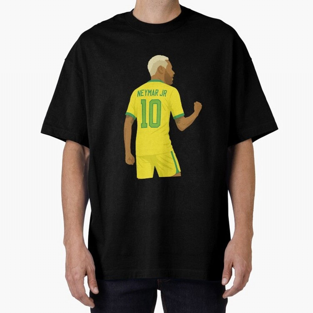 Neymar Jr in Yellow Glory Sticker Oversized T-Shirt Create FIFA World Cup 2026 USA Canada Mexico Made for Mbappe, England and Germany Energy, Championship Spirit, Famous Goals, Roaring Crowds and International Football Unity; Made for Collectors