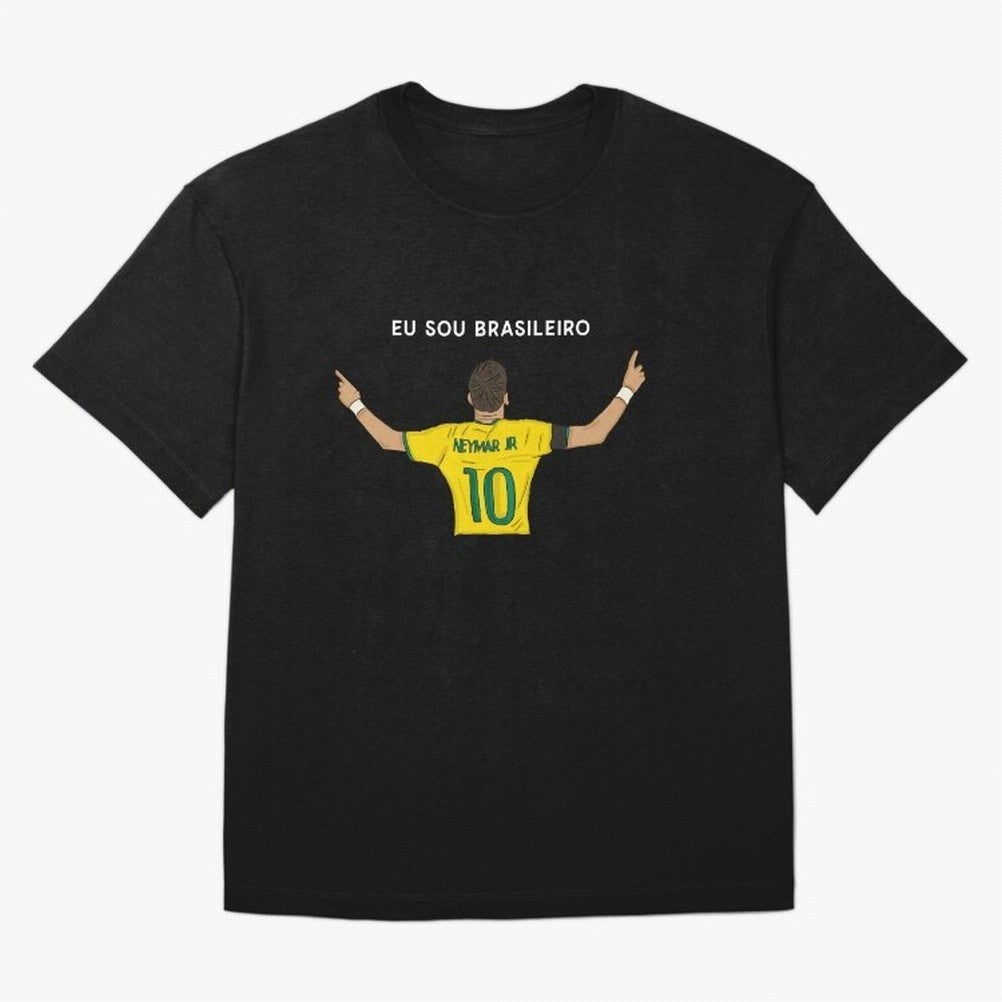Neymar Jr Brazil Oversized T-Shirt Stand Out with Spirit from Match Day Hype around FIFA World Cup 2026 Group Stage, Messi, CR7 and Mbappe, England, Match Day Excitement, Supporter Culture, Golden Goals and Global Football Passion; Perfect for