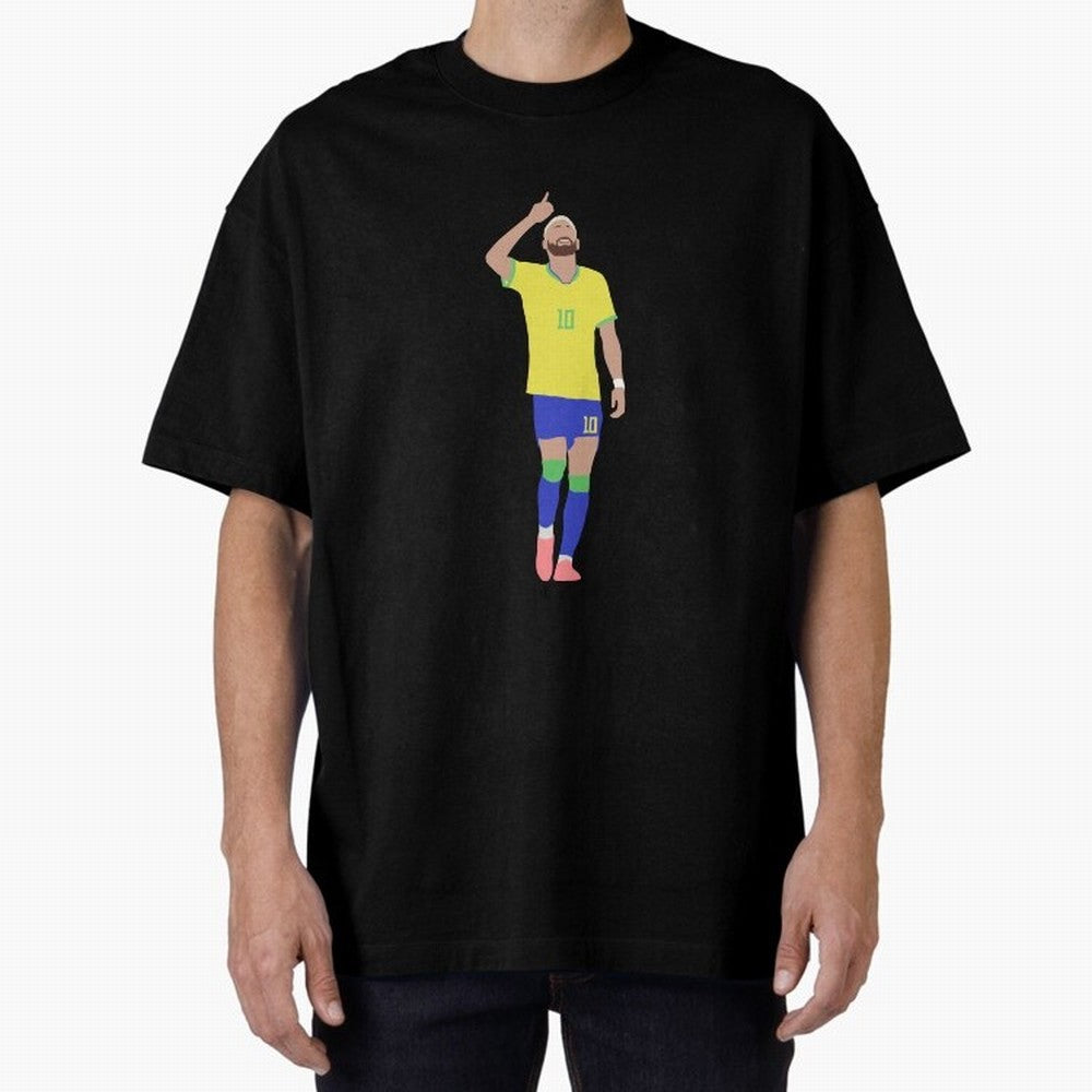 Neymar Brazil Football Captain Oversized T-Shirt Celebrate the Biggest Stage of FIFA World Cup 2026 Group Stage for Fans of Messi and England and Germany, Bringing Supporter Pride, Iconic Celebrations, Legendary Names and Global Match Day Energy;