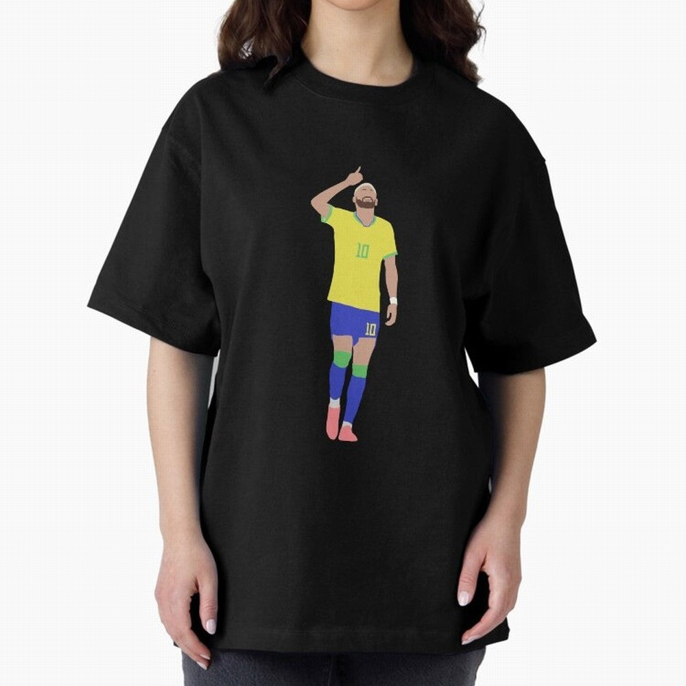 Neymar Brazil Football Captain Oversized T-Shirt Celebrate the Biggest Stage of FIFA World Cup 2026 Group Stage for Fans of Messi and England and Germany, Bringing Supporter Pride, Iconic Celebrations, Legendary Names and Global Match Day Energy;