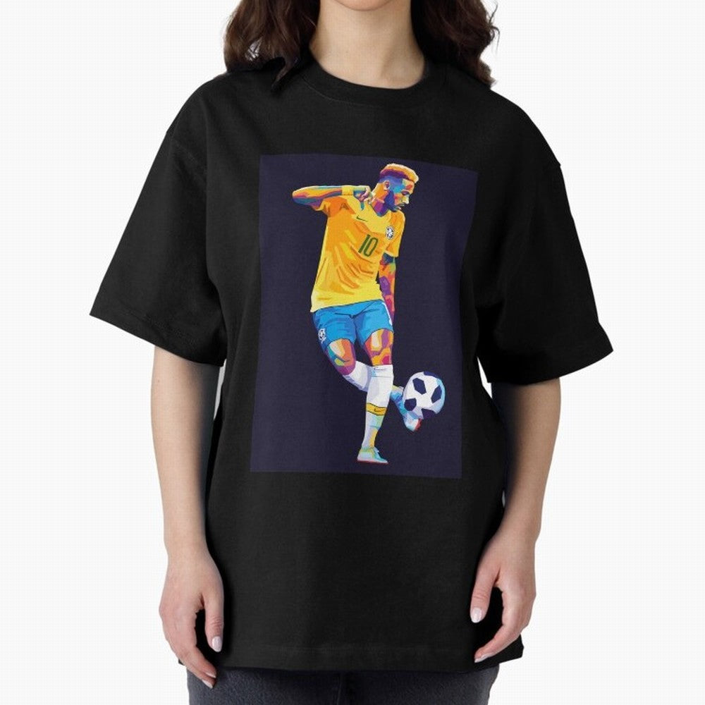 Neymar Jr Wpap pop art Oversized T-Shirt Keep the Legacy of the FIFA World Cup 2026 Group Stage Journey through Messi, Neymar and Mbappe Highlights, England Pride, Match Day Excitement, Supporter Culture, Golden Goals and Global Football Passion;