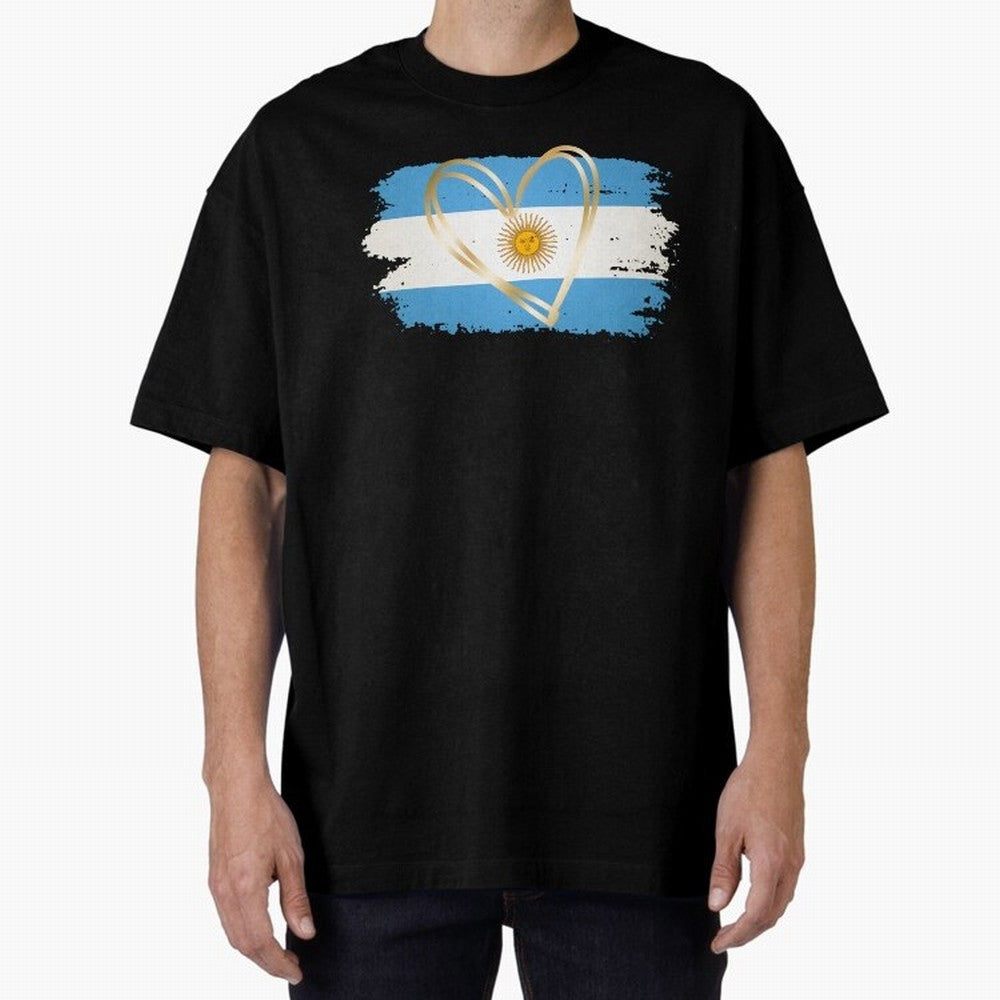 ARGENTINA FLAG WITH GOLDEN HEART Classic T-Shirt Celebrate Rivalries and Pride in the FIFA World Cup 2026 Group Stage Journey through Messi Highlights, Argentina Pride, Champion Mindset, Group Stage Buzz, Knockout Tension and Passionate Fan