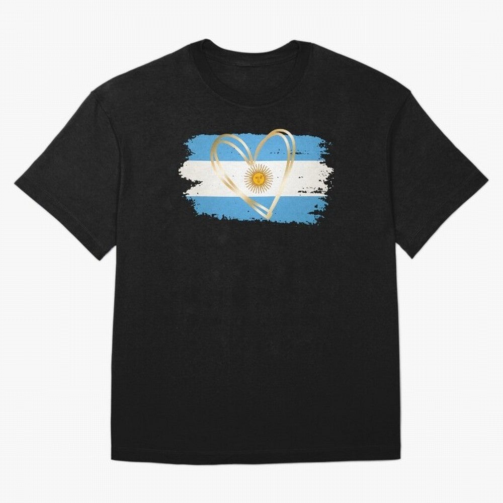 ARGENTINA FLAG WITH GOLDEN HEART Classic T-Shirt Celebrate Rivalries and Pride in the FIFA World Cup 2026 Group Stage Journey through Messi Highlights, Argentina Pride, Champion Mindset, Group Stage Buzz, Knockout Tension and Passionate Fan