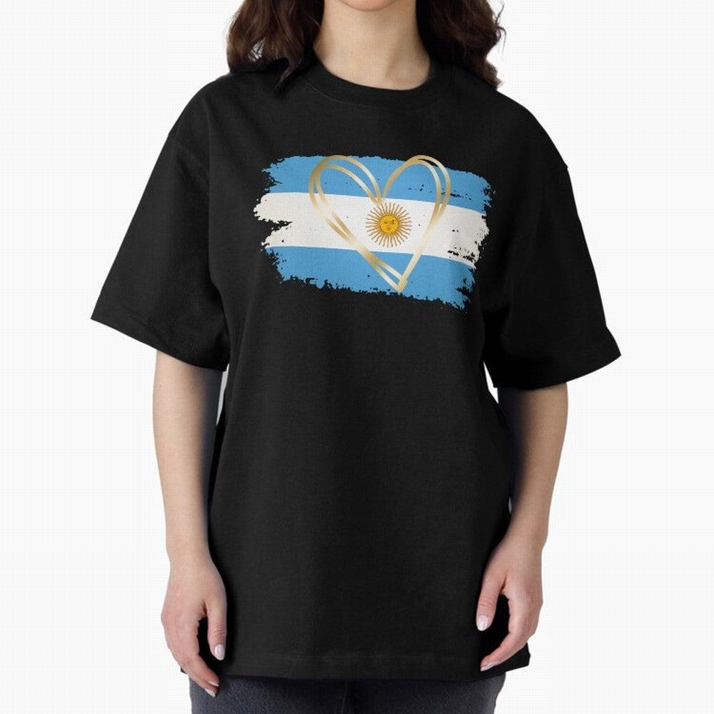 ARGENTINA FLAG WITH GOLDEN HEART Classic T-Shirt Celebrate Rivalries and Pride in the FIFA World Cup 2026 Group Stage Journey through Messi Highlights, Argentina Pride, Champion Mindset, Group Stage Buzz, Knockout Tension and Passionate Fan