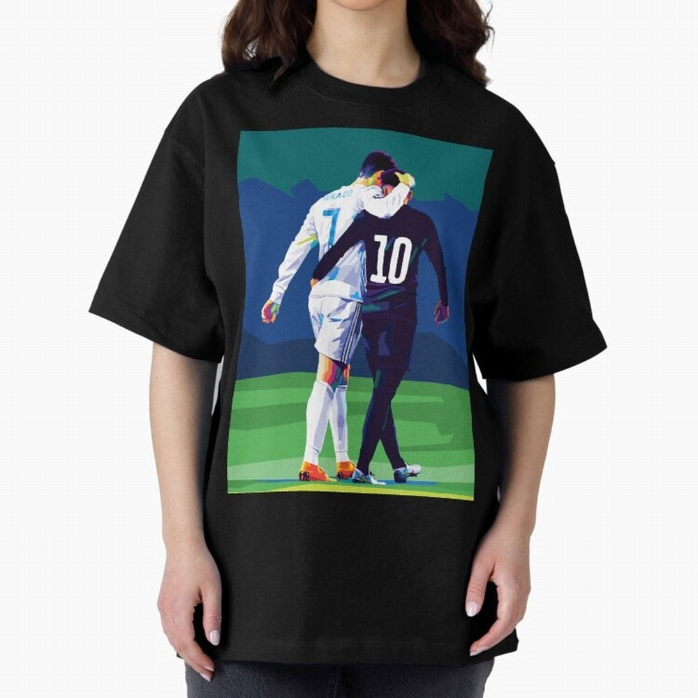 Ronaldo x Neymar Wpap Art Classic T-Shirt Honor Football Greatness during FIFA World Cup 2026 Group Stage for Fans of Messi, CR7 and Mbappe and Portugal, Bringing Vintage Soccer Flavor, Modern Football Stars, National Flags and Final Night Emotion;