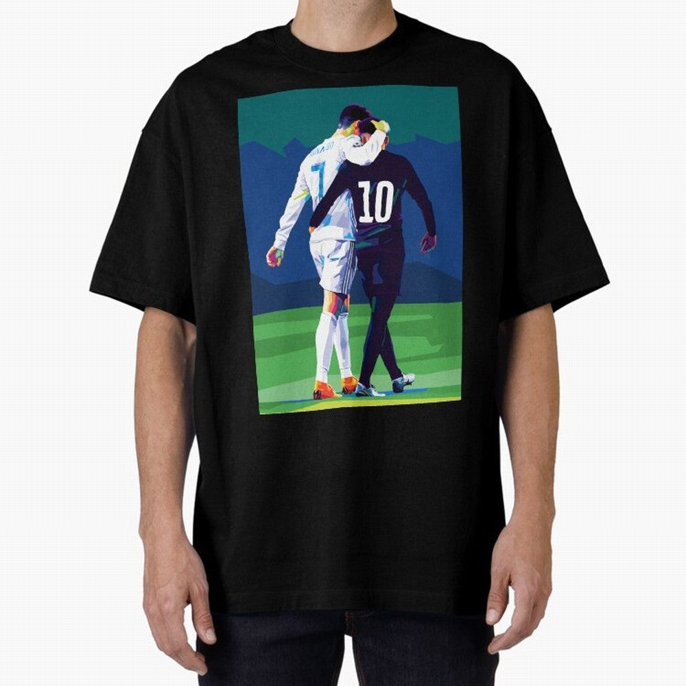Ronaldo x Neymar Wpap Art Classic T-Shirt Honor Football Greatness during FIFA World Cup 2026 Group Stage for Fans of Messi, CR7 and Mbappe and Portugal, Bringing Vintage Soccer Flavor, Modern Football Stars, National Flags and Final Night Emotion;