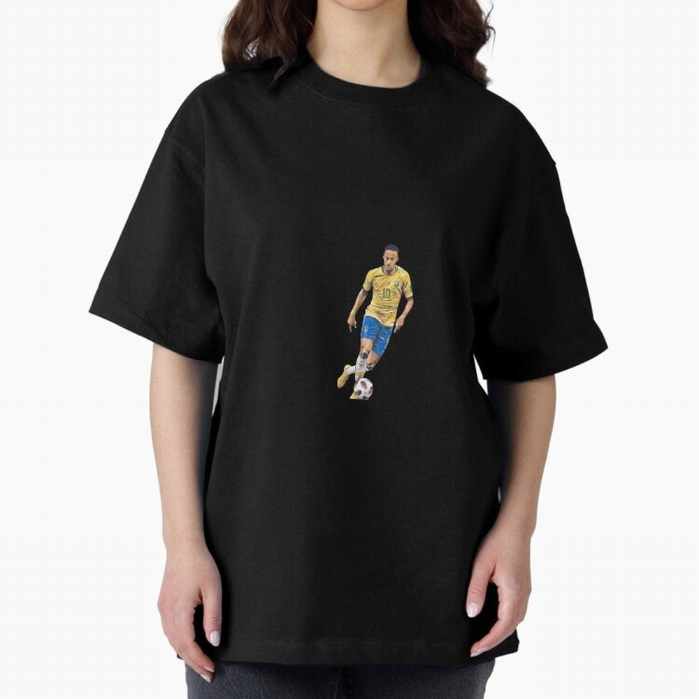 Brazilian Football Player Oversized T-Shirt Treasure FIFA World Cup 2026 Group Stage Capturing Mbappe and Neymar, Argentina and Brazil Energy, Fan Favorite Moments, National Team Passion, Big Match Drama and Soccer History; Ideal for Fans Who