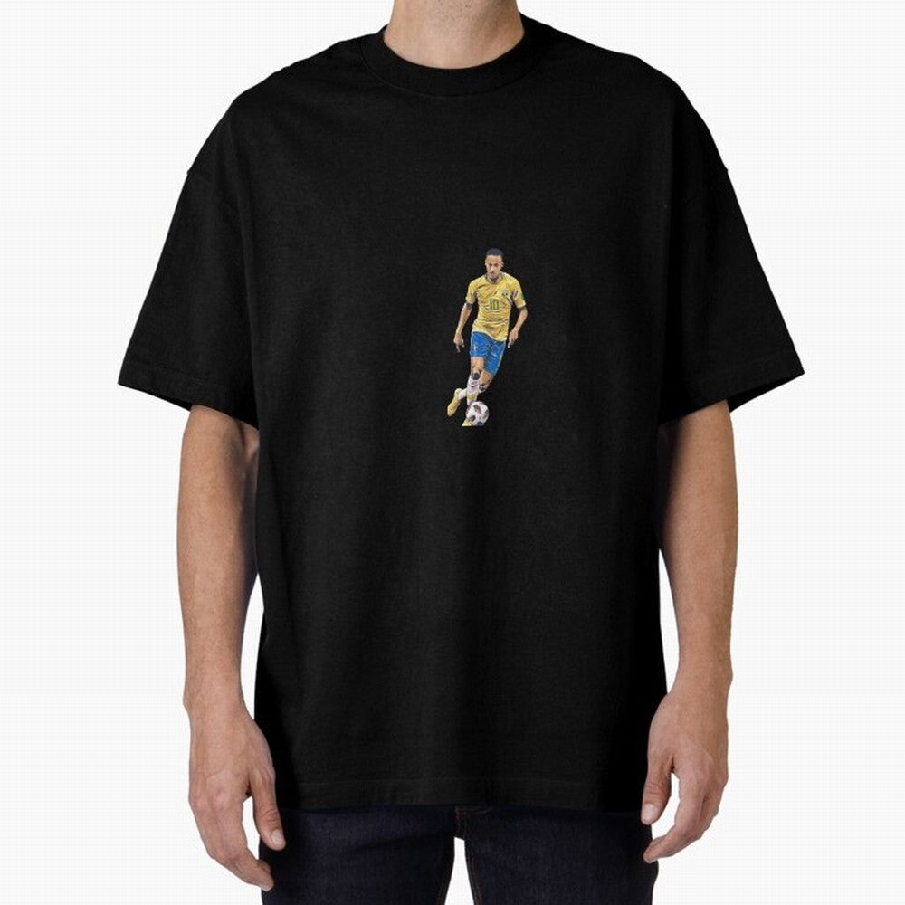 Brazilian Football Player Oversized T-Shirt Treasure FIFA World Cup 2026 Group Stage Capturing Mbappe and Neymar, Argentina and Brazil Energy, Fan Favorite Moments, National Team Passion, Big Match Drama and Soccer History; Ideal for Fans Who