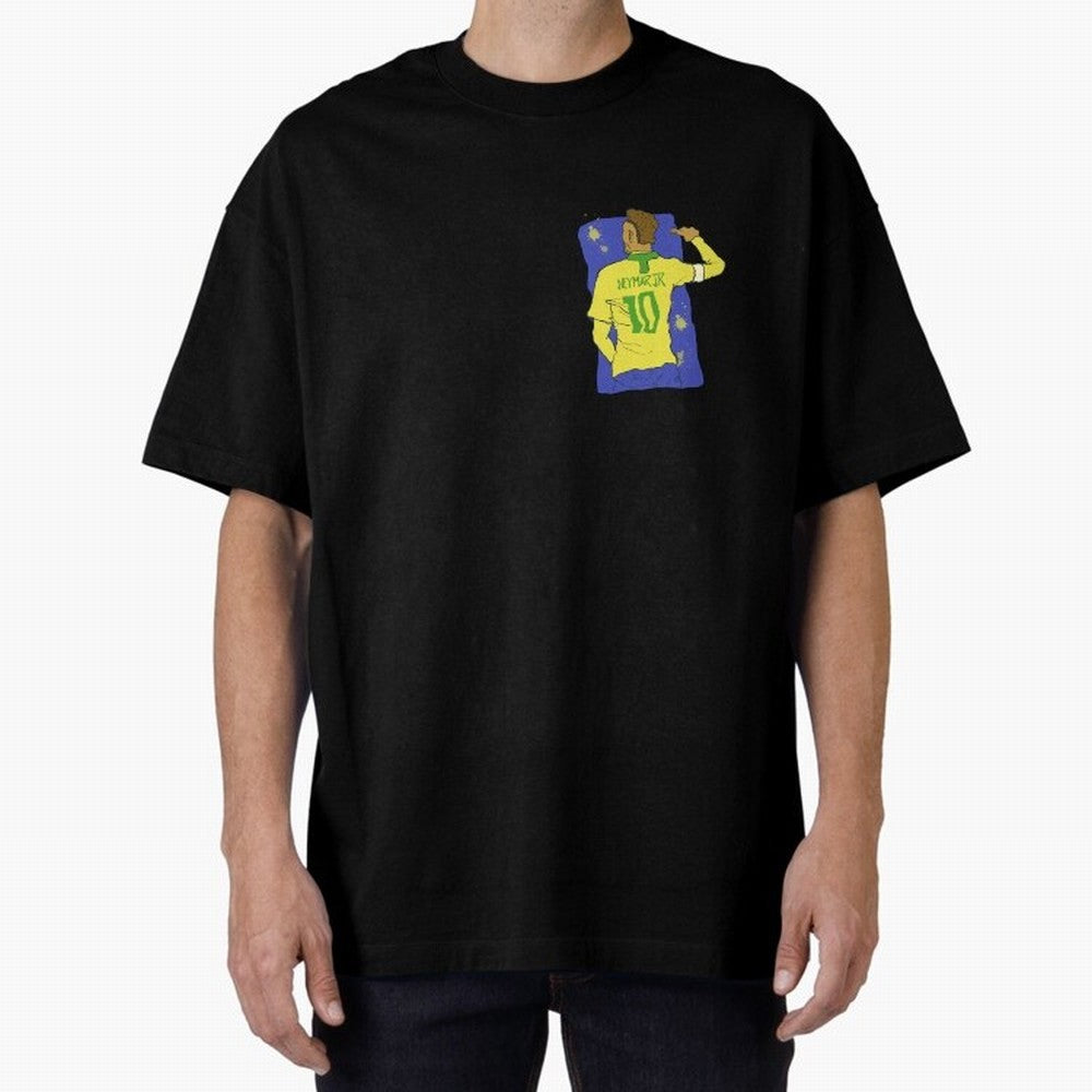 Neymar Jr. in Brazilian Glory Oversized T-Shirt Bring Trophy Dreams to FIFA World Cup 2026 USA Canada Mexico for Fans of Messi, Neymar and Mbappe and Spain and Netherlands, Bringing Worldwide Fan Energy, Dramatic Goals, Stadium Lights and