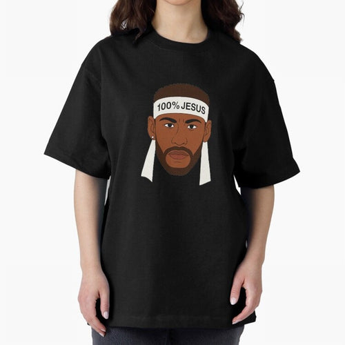 100% JESUS Neymar Inspired Minimalist Art Oversized T-Shirt Celebrate the Magic of FIFA World Cup 2026 USA Canada Mexico for Fans of Messi, Neymar and Mbappe and Argentina, Bringing Football Festival Excitement, Trophy Ambitions, Country Rivalries