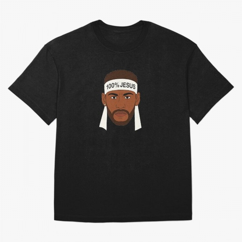 100% JESUS Neymar Inspired Minimalist Art Oversized T-Shirt Celebrate the Magic of FIFA World Cup 2026 USA Canada Mexico for Fans of Messi, Neymar and Mbappe and Argentina, Bringing Football Festival Excitement, Trophy Ambitions, Country Rivalries