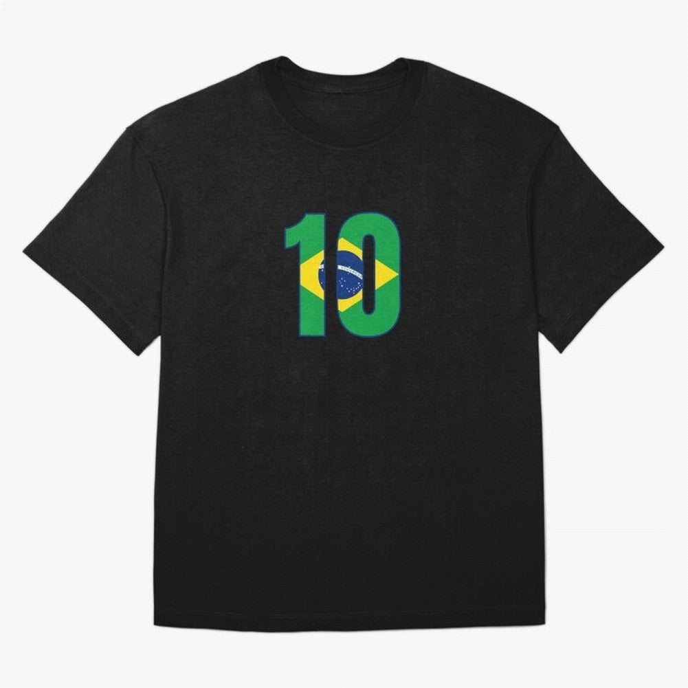 10 - Neymar JR - Brazil Flag Classic T-Shirt Build Global Football Passion for FIFA World Cup 2026 USA Canada Mexico, Inspired by Cristiano Ronaldo, Haaland and CR7, Brazil, Portugal and Argentina, Tournament Hype, Historic Matchups, Family Viewing