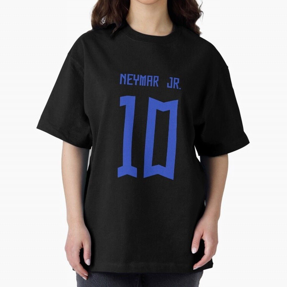 Neymar Jr Brazil White Jersey 2023 Oversized T-Shirt Carry the Dream of Match Day Hype around FIFA World Cup 2026 Group Stage, Haaland and Mbappe, Spain and Netherlands, Classic Soccer Heritage, Championship Pressure, Fan Loyalty and International