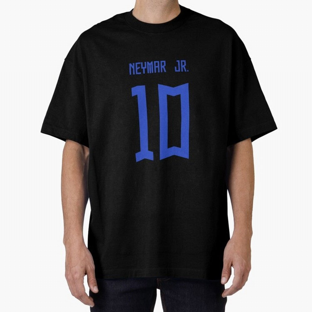 Neymar Jr Brazil White Jersey 2023 Oversized T-Shirt Carry the Dream of Match Day Hype around FIFA World Cup 2026 Group Stage, Haaland and Mbappe, Spain and Netherlands, Classic Soccer Heritage, Championship Pressure, Fan Loyalty and International
