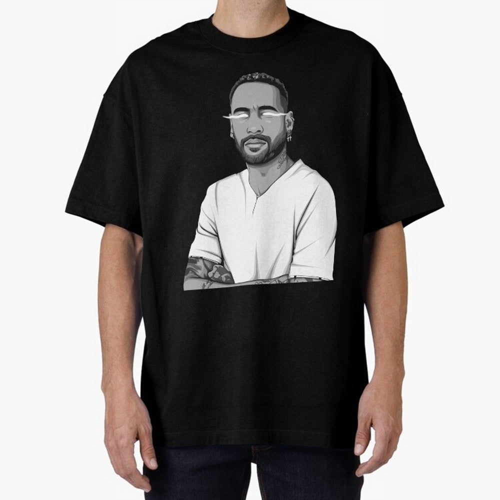 Neymar Jr. Black and White Version Oversized T-Shirt Back the Journey through FIFA World Cup 2026 USA Canada Mexico Made for Messi, Neymar and Mbappe, England and Germany Energy, Stadium Chants, National Pride, Trophy Dreams and Unforgettable