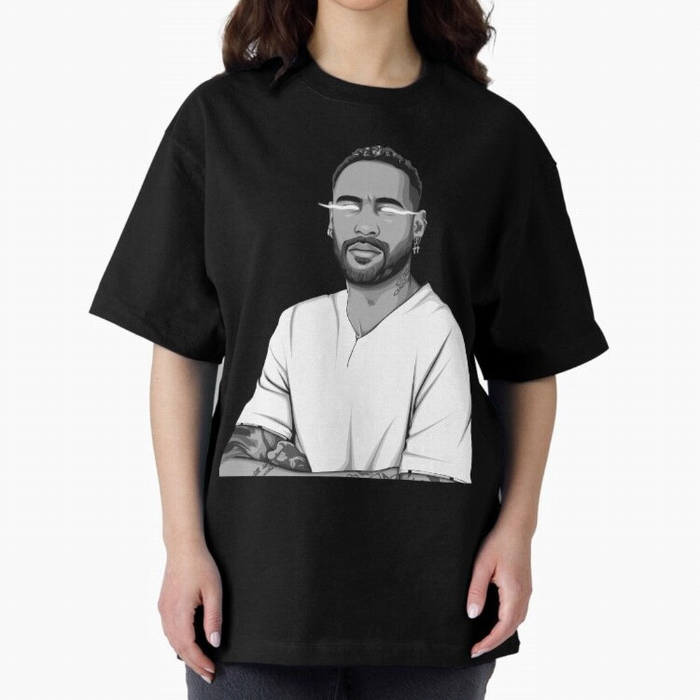 Neymar Jr. Black and White Version Oversized T-Shirt Back the Journey through FIFA World Cup 2026 USA Canada Mexico Made for Messi, Neymar and Mbappe, England and Germany Energy, Stadium Chants, National Pride, Trophy Dreams and Unforgettable