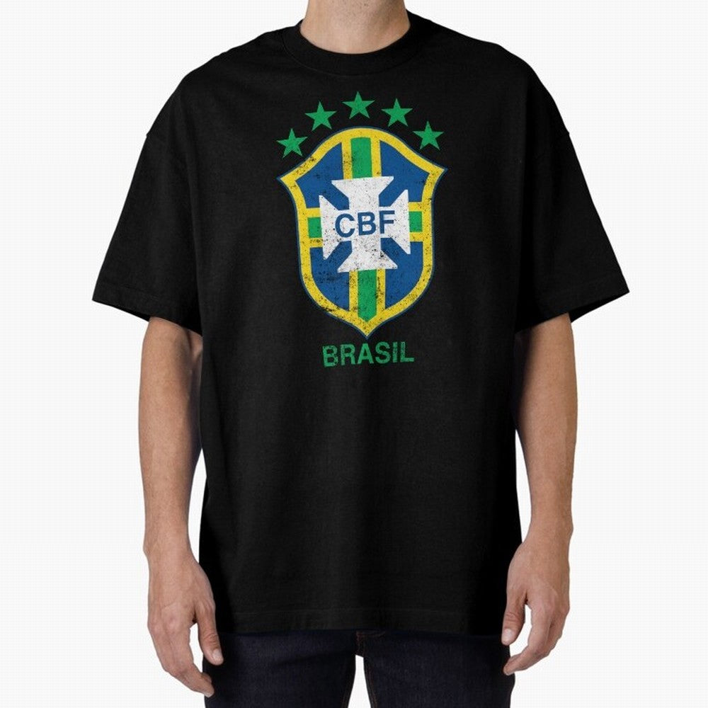 Brasil Soccer Flag Team Brazil Support Gift Classic T-Shirt Carry the Colors and Pride of Global Football Passion for FIFA World Cup 2026 Group Stage, Centered on Messi, CR7 and Mbappe, Argentina, Vintage Soccer Flavor, Modern Football Stars,