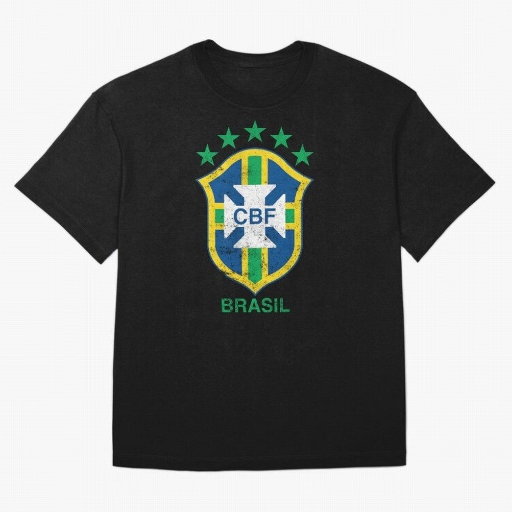 Brasil Soccer Flag Team Brazil Support Gift Classic T-Shirt Carry the Colors and Pride of Global Football Passion for FIFA World Cup 2026 Group Stage, Centered on Messi, CR7 and Mbappe, Argentina, Vintage Soccer Flavor, Modern Football Stars,
