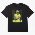 Neymar Brazil Design Oversized T-Shirt Celebrate Unforgettable Nights in FIFA World Cup 2026 Spirit, Centered on France, CR7, Championship Spirit, Famous Goals, Roaring Crowds and International Football Unity; Great for Supporters Who Love