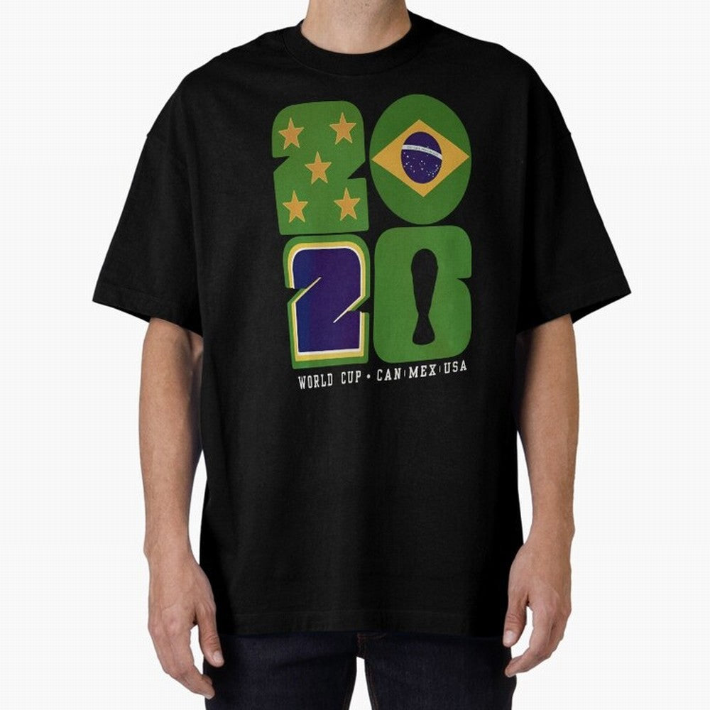 Brazil Football World Cup 2026 - Can Mex Usa Typography Essential T-Shirt Live the Energy of Match Day Hype around FIFA World Cup 2026 Group Stage, Messi, Neymar and Mbappe, Argentina and Brazil, Sports Nostalgia, International Competition, Famous